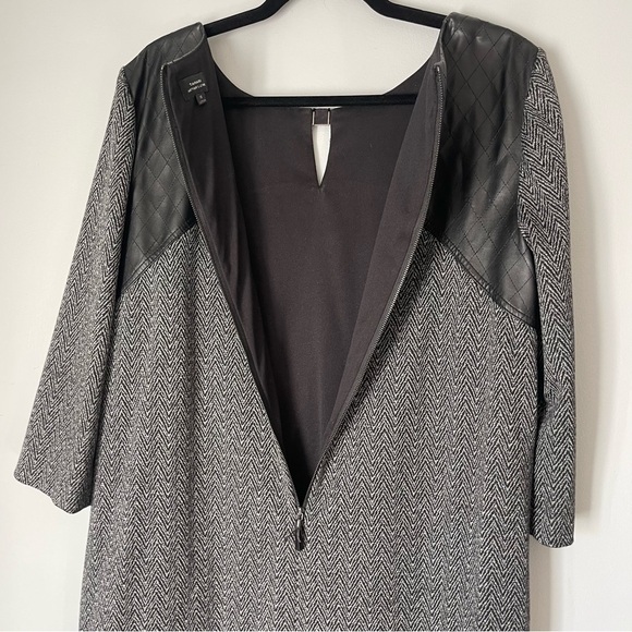 Tahari Arthur S. Levine Faux Leather Trim Dress - Picture 6 of 11